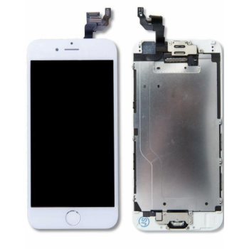 Ecran iPhone 6 Plus Blanc | Noir avec Caméra avant + Ecouteur Interne + Bouton Home (Prémonté)