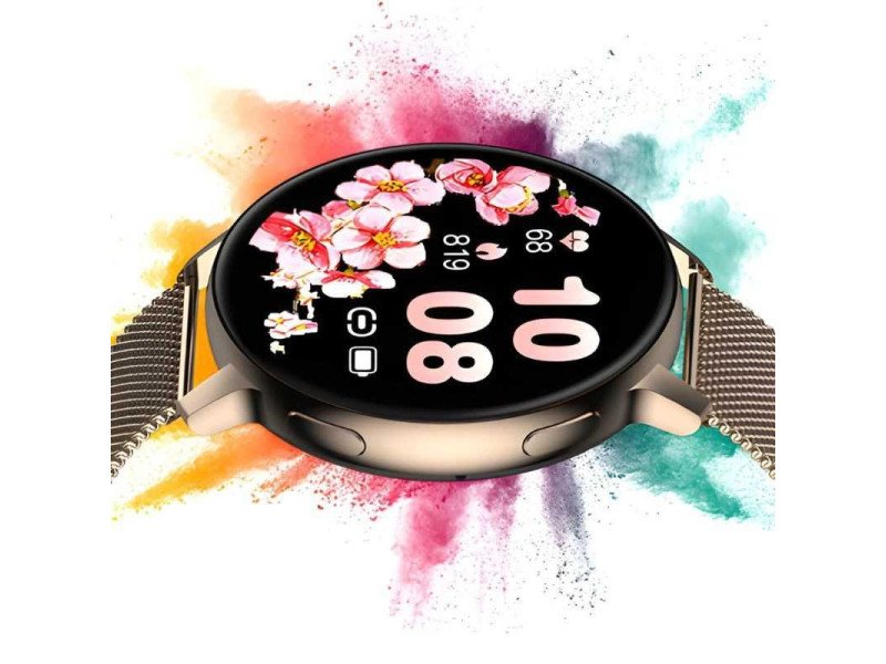 Montre Connectée S53 Appels Bluetooth, Comptage des Pas, Calories, Suivi du Sommeil et de la Pression Artérielle IP68 – Doré