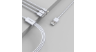 Câble 3 en 1- Devia Smart Series - Micro USB / Lightning / Type C 1.2M - Blanc