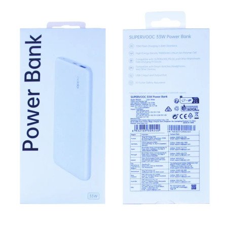 Power Bank Batterie externe (10000mAh) Oppo SUPERVOOC 33W PBSV03 Blanc Origine
