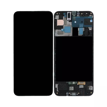 Ecran lcd TFT Samsung A505 Galaxy A50 avec chassis noir "sans capteur de proximité sans empreinte"